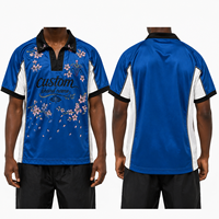 T-shirt de football en tissu polyester blanc personnalisé avec broderie de fleurs et de chiffres, col polo boutonné, maillot de football, Maglie Calcio