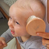 Peigne en bois naturel, brosse à cheveux pour nouveau-né et bébé, lot de 12 pièces