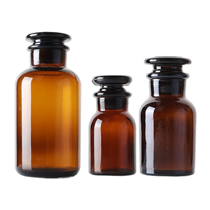 Amber <b>Glass</b> Reagent <b>Bottles</b> <b>50Ml</b> 125Ml 250Ml 500Ml Wide Mouth With <b>Glass</b> Stopper Lab Chemical Storage - Product Image 4