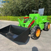 YGZG Mini Elektro-Radlader 1m Anpassbare Schaufelbreite Landwirtschaftlicher Hoflader mit Motor & Pumpe