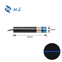 Module de diode laser à ligne bleue à mise au point réglable D18mm 450nm 50mW 100mW 5V 12V 24V de haute précision de qualité industrielle pour l'indication