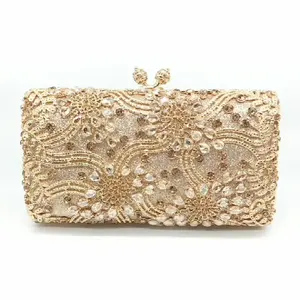 Hot Selling Fancy Diamond Purse Luxury Small Woman Clutches Ladies Oval Shape Crystal Bridal Wedding Party Purses