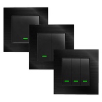 15A 1/2/3 Gang EU/UK filo neutro opzionale nero Tuya Smart Wifi/Zigbee 240V interruttore a pulsante Smart Home interruttori a parete