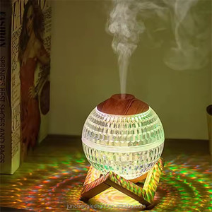 Newest Romantic Atmosphere Wooden Stand Crystal Ball Humidifier Diffuser With Colorful Night Light Christmas Gift - Product Image 4