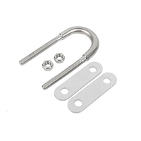 Nouvelle vis en forme de U en acier inoxydable 304 tige épaisse demi-dent étendue pince de tuyau fixe cerceau boucle d'équitation Marine ML marque M4-M12