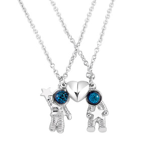 Yunnique – collier de couple astronaute de dessin animé, pendentif magnétique en forme de cœur en acier titane, cadeau pour elle et lui, chaîne de pull à la mode - Product Image 5