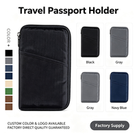 Portefeuille de voyage portable unisexe de grande taille, style anglais, en nylon, avec fermeture éclair et fermoir, imperméable, avec blocage RFID