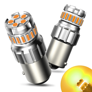 2 bombillas LED 1156 de color ámbar amarillo, 1200lm, 7w, 18V, 5 piezas, luz de marcha atrás 3030SMD - Product Image 1