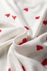 Conjunto de Pijama de San Valentín para Mujer Dear-Lover al por Mayor, Top de Manga Larga con Estampado de Corazones Rojos Pequeños y Pantalones de Salón con Cordón - Product Image 5