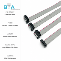 Câble plat IDC OEM, assemblage de câbles à 10 broches, pas de 1,27 mm, 150 mm, UL2651, 28AWG, faisceau de câbles personnalisé pour PCB et contrôle industriel