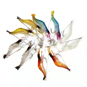 Luminous shrimp soft lure artificial silicone bait with hooks swivels lures set fishing tackle