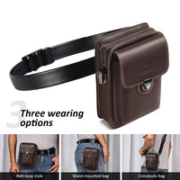 Humerpaul Gekke Paardenleren Heren Casual Heuptas Kleine Hoge Kwaliteit Schouder Messenger Multifunctionele Telefoontas Reizen