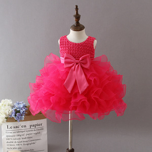 Robe <span class=keywords><strong>tutu</strong></span> blanche de style britannique pour filles de 1 an, robe de fête d'anniversaire mignonne pour bébé fille, robe d'été en tulle moelleux pour enfant avec bo - Product Image 4