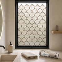 Vinilo Decorativo para Ventana con Diseño Arquitectónico Art Deco para Vidrio de Baño