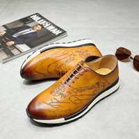 1 paire MOQ – Chaussures en cuir premium pour hommes, baskets à semelle épaisse, chaussures décontractées et habillées pour le bureau, confortables et élégantes.
