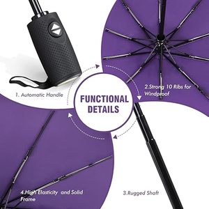 <span class=keywords><strong>Parapluie</strong></span> coupe-vent résistant à double couche impression entièrement personnalisée pluie automatique 10K Parasol fort voyage pliable grands parapluies - Product Image 5
