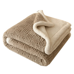 <b>Thick</b> Lamb Fleece <b>Blanket</b> Rectangular Solid Color Anti Pilling Winter Sofa Nap Office Warmth Single Size - Product Image 4