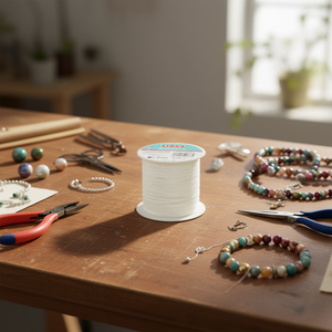 Filo Antelina ILAN 0,3 cm x 4 m bianco per artigianato e creazione di gioielli - Product Image 3