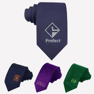 ربطات عنق رجالية مصنوعة يدويًا من البوليستر الصلب، بشعار وألوان مخصصة، ربطات عنق شخصية للزي الرسمي بنمط مخطط - Product Image 1