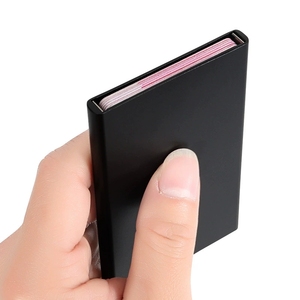 Porte-cartes minimaliste Normcore <span class=keywords><strong>en</strong></span> aluminium, nouveau, personnalisé, avec ouverture latérale, style fin, pour 6 cartes - Product Image 3