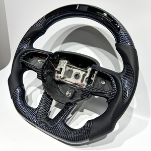 Volante Personalizzato in Vera Fibra di Carbonio Blu, Vendita Diretta, Adatto per <span class=keywords><strong>Dodge</strong></span> SRT Durango Hellcat <span class=keywords><strong>Charger</strong></span> - Product Image 5