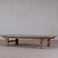 Table basse rectangulaire en bois de sapin recyclé, style rustique et vintage, pour salon, mobilier écologique pour la maison
