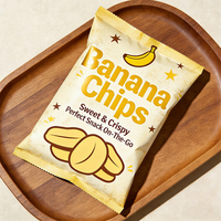 Sacs d'emballage pour snacks en plastique alimentaire en aluminium imprimé sur mesure, sacs scellés à l'arrière pour chips de pommes de terre, chips de bananes, snacks