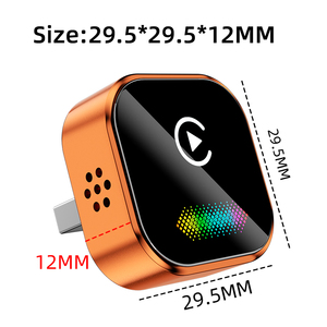 Orange Features Breathing Lights Carplay Box Portable Carplay <b>Adapter</b> Wired to Wireless 2 in 1 <b>Plug</b> and Play Carplay <b>Adapter</b> - Product Image 2