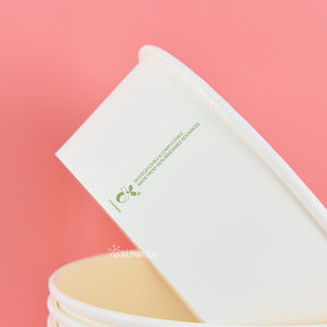 20oz,26oz,32oz,40oz kemasan makanan kraft putih mangkuk salad kertas dan wadah dengan tutup hewan peliharaan bening - Product Image 6