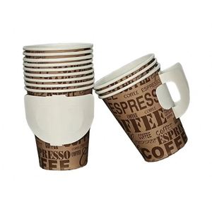 Gobelet en papier jetable à paroi simple de 250 ml (8 oz) personnalisable avec poignée pour boissons - Product Image 4