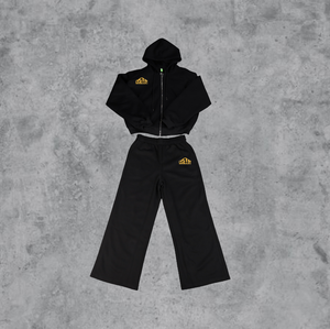 Ensemble de survêtement en molleton lourd en laine avec logo personnalisé, collection automne, imprimé délavé, sweat-shirt à capuche brodé - Product Image 1