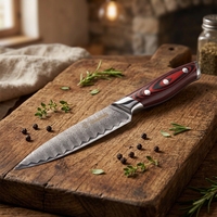 Couteau utilitaire de cuisine de haute qualité de 5 pouces, couteau utilitaire en acier Damas AUS10, couteaux de cuisine japonais en Damas avec manche en G10