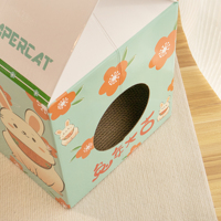 Écologique Champignon Conception Chat Grattoir Boîte Maison Interactive Intérieur Pet Chat Jouet Directement Fabriqué pour Chats Love Scratch