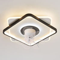 Ventilateur de plafond moderne sans pales avec lumière LED, application et télécommande, compatible Alexa et Google pour chambre à coucher