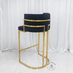 Chaise de comptoir en métal de luxe, <span class=keywords><strong>tabouret</strong></span> de <span class=keywords><strong>Bar</strong></span> au Design haut moderne, <span class=keywords><strong>tabouret</strong></span> de <span class=keywords><strong>Bar</strong></span> en acier inoxydable, chaise moderne - Product Image 6