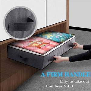 Boîte de rangement sous lit carrée sculptée, pliable, transparente, en PVC écologique, pour vêtements et couettes, sac de rangement plat transfrontalier - Product Image 2