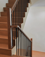 Main courante en bois vintage, tube vertical en acier inoxydable, balustrade d'escalier, utilisation sur balcon, résistant à la rouille, garantie de 3 ans, installation facile