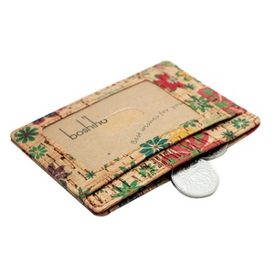 Boshiho Customized Logo <b>RFID</b> Blocking Slim Card Holder Bifold Vegan Cork Card Holder Eco Friendly <b>Wallet</b> for Women - Product Image 4