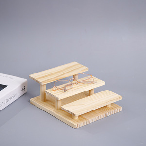 Wooden Eyewear Display <b>Rack</b> 3 Tier Desktop Storage Shelf For <b>Glasses</b> Living Room Organizer Durable Tree Material - Product Image 1