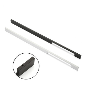 Long Matte Black Aluminum Alloy Pulls Dresser Drawer Profile Handle Kitchen Cabinet Wardrobe <strong>Door</strong> Handles for Furniture - Product Image 6