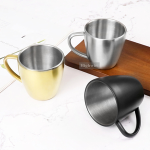 HIGHWIN 5.5 oz tazza da caffè in <span class=keywords><strong>acciaio</strong></span> inossidabile tazza da caffè isolata a doppia parete opzionale con o senza piattino - Product Image 6