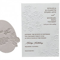 Cartes d'invitation de mariage personnalisées en papier coton spécial, impression 3D en relief, format surdimensionné, impression typographique et offset, impression Vanille
