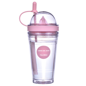 Tazze da viaggio in plastica trasparente di alta qualità in plastica ecologica paglia formato formato personalizzato <span class=keywords><strong>limone</strong></span> americano bere tazze succo feste <span class=keywords><strong>acqua</strong></span> - Product Image 1