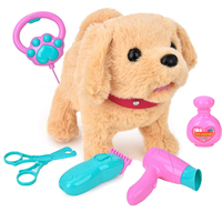 Ensemble de jouets électroniques en peluche pour enfants : chiot qui aboie, animaux en peluche à éduquer, cadeaux pour enfants