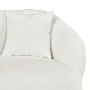 Designed Contemporary 3-Seater <b>Sofa</b> Set Beige Boucle Convertible Plush Seating Streamlined Design Durable Wood <b>Legs</b> Frame - Product Image 5