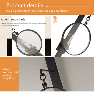 Applique <span class=keywords><strong>Vintage</strong></span> Nera per Illuminazione d'Interni, Lampada Moderna a Forma di Anello, Portacandele E12, Illuminazione <span class=keywords><strong>da</strong></span> <span class=keywords><strong>Parete</strong></span> - Product Image 4