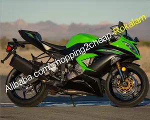 カワサキニンジャ636ZX6R ZX-6R 2013 2014 2015 2016 2017 2018ZX6RグリーンブラックABSオートバイフェアリングキットのファッションカウリング