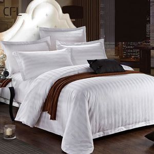 Ropa <span class=keywords><strong>de</strong></span> <span class=keywords><strong>cama</strong></span> <span class=keywords><strong>de</strong></span> hotel <span class=keywords><strong>de</strong></span> 5 estrellas, sábanas <span class=keywords><strong>de</strong></span> Hotel King Size, juego <span class=keywords><strong>de</strong></span> sábanas <span class=keywords><strong>de</strong></span> hotel blanco a rayas - Product Image 3