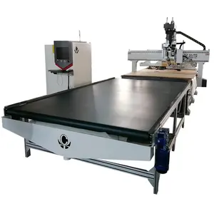 Máquina de corte cnc para muebles de madera UBO, carga automática, descarga, carpintería, 1325 ATC, máquina enrutadora CNC de anidación