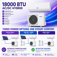 AC Tenaga Surya 18000 BTU DC Inverter Wall Split Hybrid Set Lengkap dengan Panel Surya Pendingin Pemanas Rumah Tangga 48V